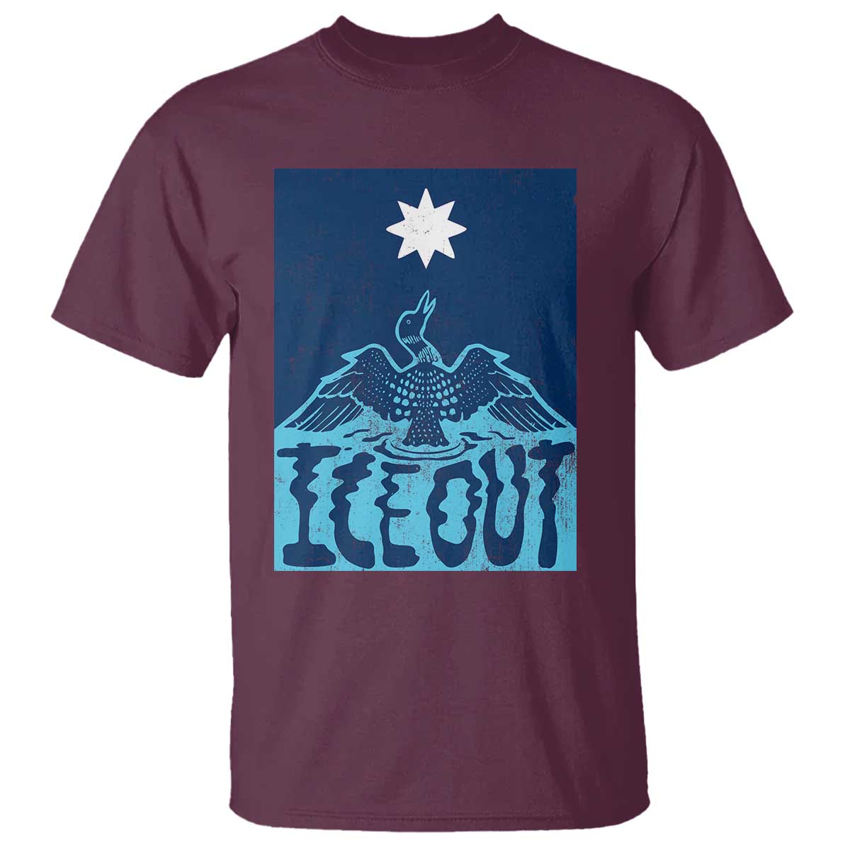 Ice Out Minnesota Loon T Shirt MN State Protest TS11 Maroon Print Your Wear