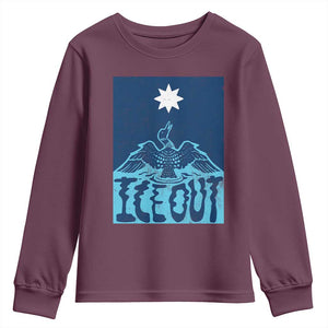 Ice Out Minnesota Loon Youth Sweatshirt MN State Protest TS11 Maroon Print Your Wear