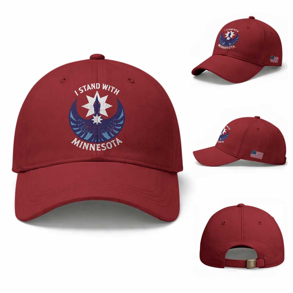 I Stand With Minnesota Baseball Cap Rebel Common Loon Minnesota Protest TS11 Baseball Cap Universal Fit Cherry Red Print Your Wear