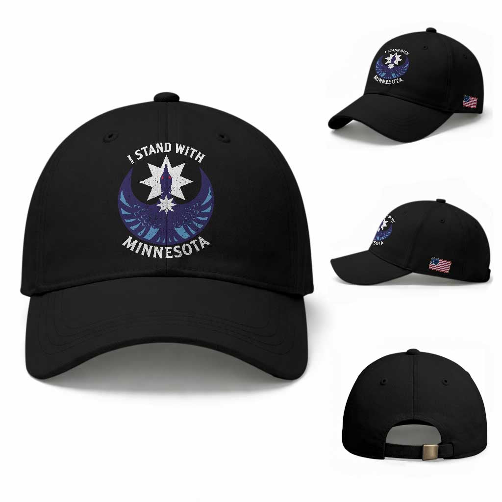 I Stand With Minnesota Baseball Cap Rebel Common Loon Minnesota Protest TS11 Baseball Cap Universal Fit Black Print Your Wear