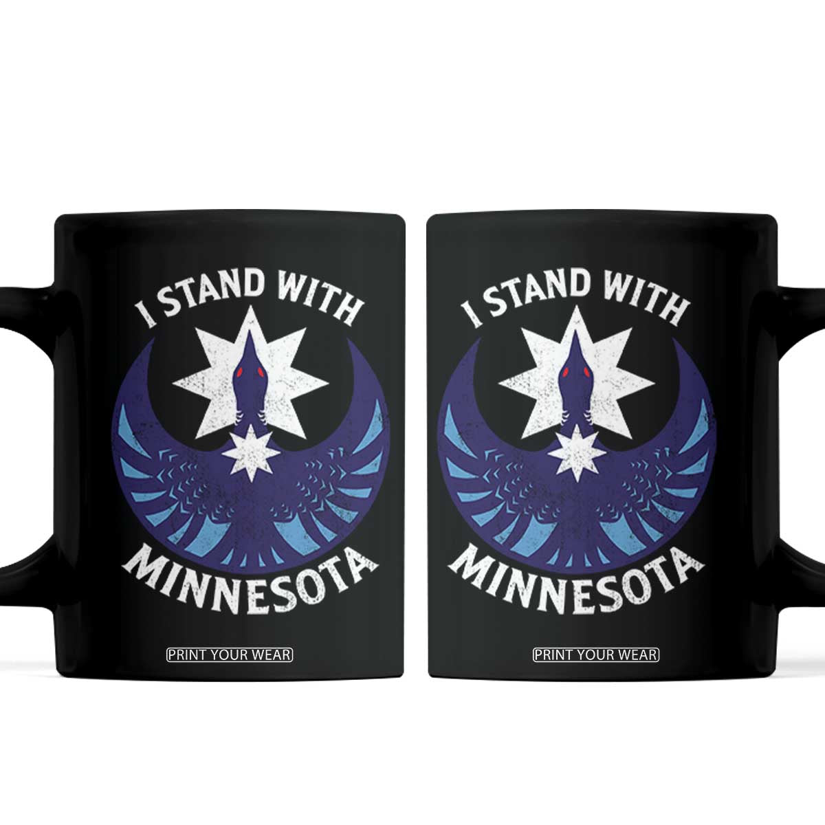 I Stand With Minnesota Coffee Mug Rebel Common Loon Minnesota Protest TS11 Black Print Your Wear