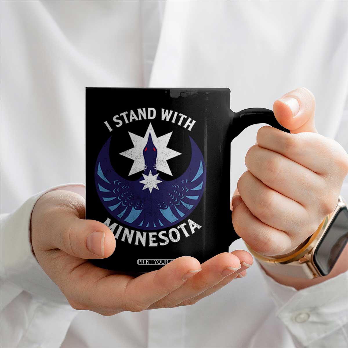 I Stand With Minnesota Coffee Mug Rebel Common Loon Minnesota Protest TS11 Print Your Wear