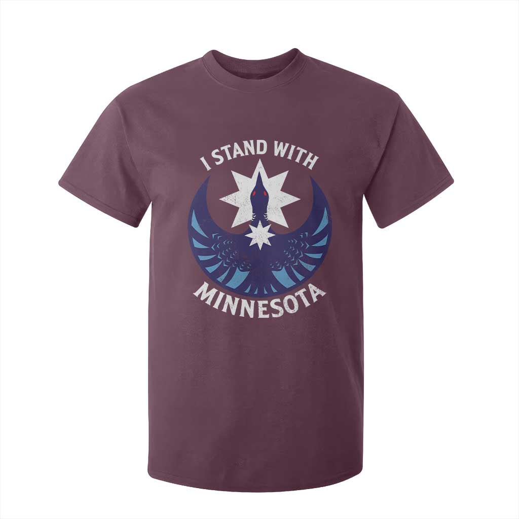 I Stand With Minnesota T Shirt For Kid Rebel Common Loon Minnesota Protest TS11 Maroon Print Your Wear