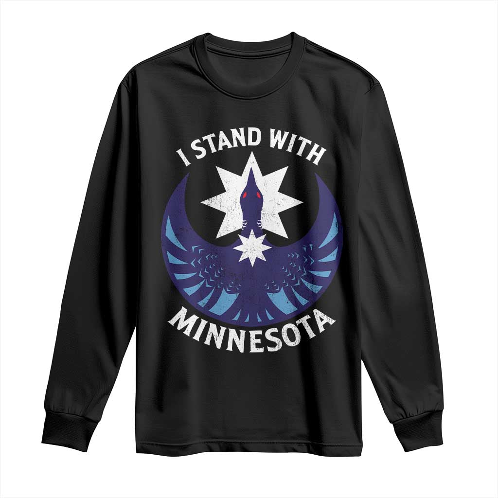 I Stand With Minnesota Long Sleeve Shirt Rebel Common Loon Minnesota Protest TS11 Black Print Your Wear