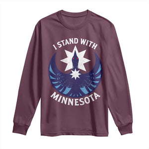 I Stand With Minnesota Long Sleeve Shirt Rebel Common Loon Minnesota Protest TS11 Maroon Print Your Wear