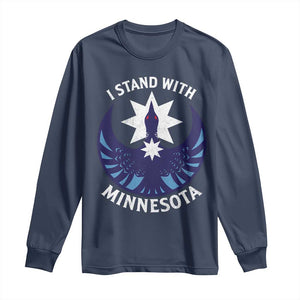 I Stand With Minnesota Long Sleeve Shirt Rebel Common Loon Minnesota Protest TS11 Navy Print Your Wear