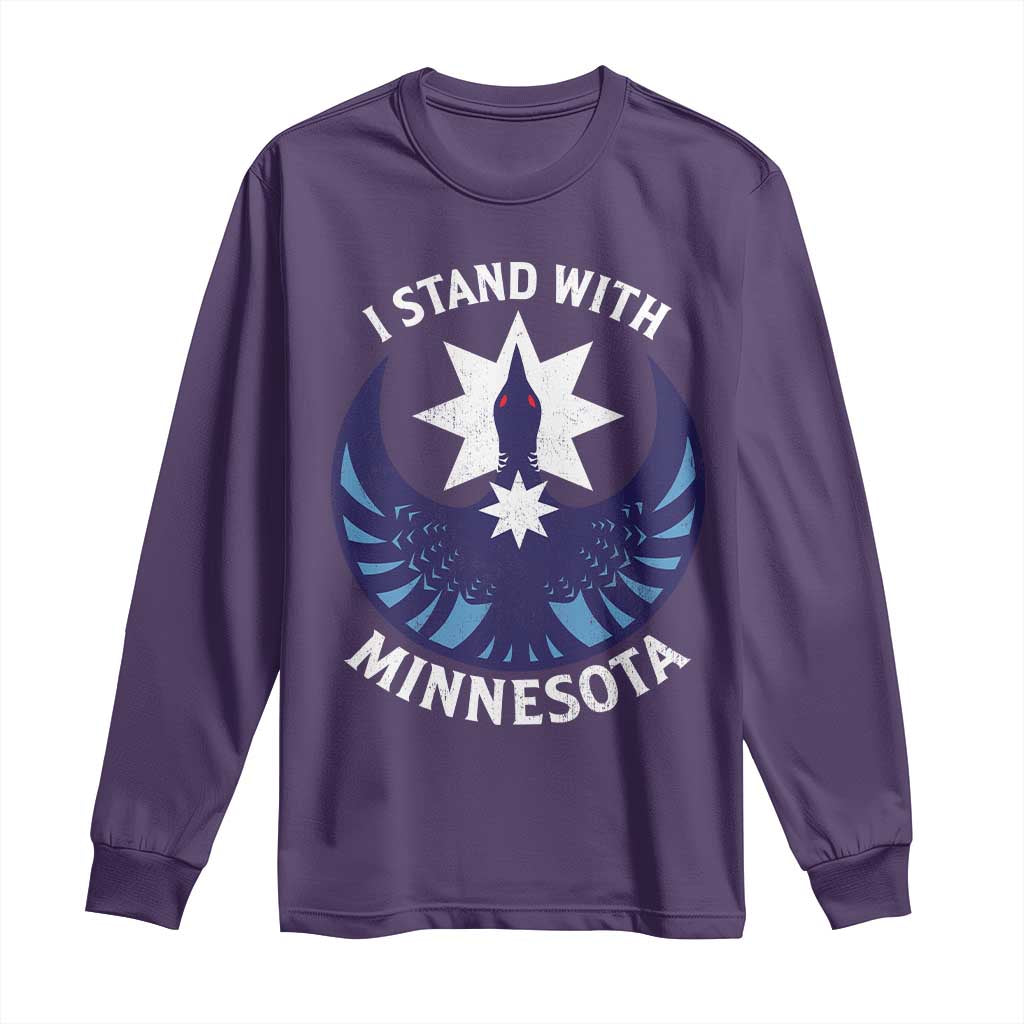 I Stand With Minnesota Long Sleeve Shirt Rebel Common Loon Minnesota Protest TS11 Purple Print Your Wear