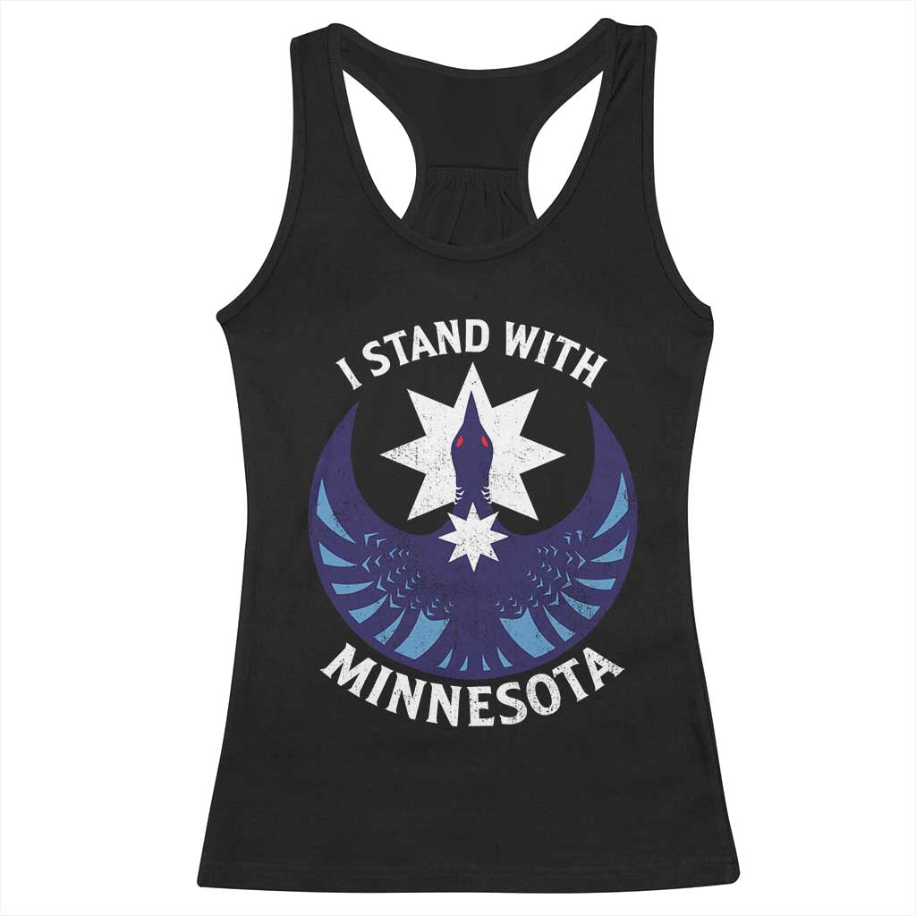 I Stand With Minnesota Racerback Tank Top Rebel Common Loon Minnesota Protest TS11 Black Print Your Wear