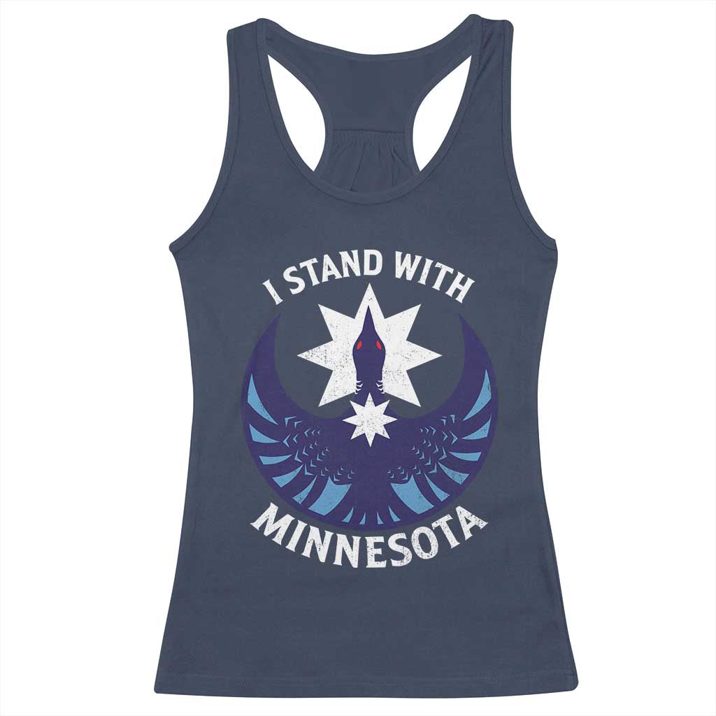 I Stand With Minnesota Racerback Tank Top Rebel Common Loon Minnesota Protest TS11 Navy Print Your Wear