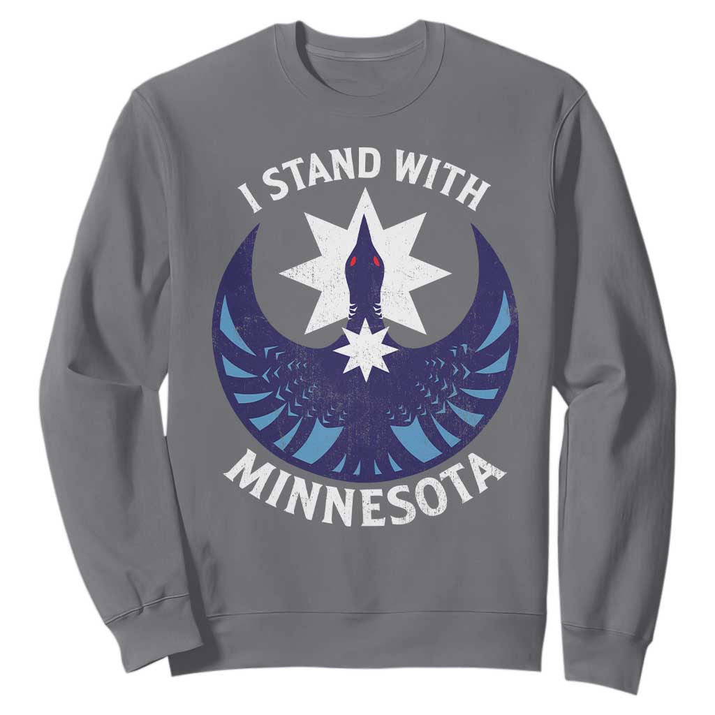 I Stand With Minnesota Sweatshirt Rebel Common Loon Minnesota Protest TS11 Charcoal Print Your Wear