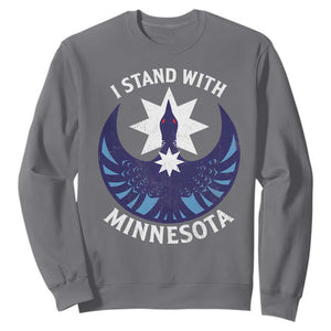 I Stand With Minnesota Sweatshirt Rebel Common Loon Minnesota Protest TS11 Charcoal Print Your Wear