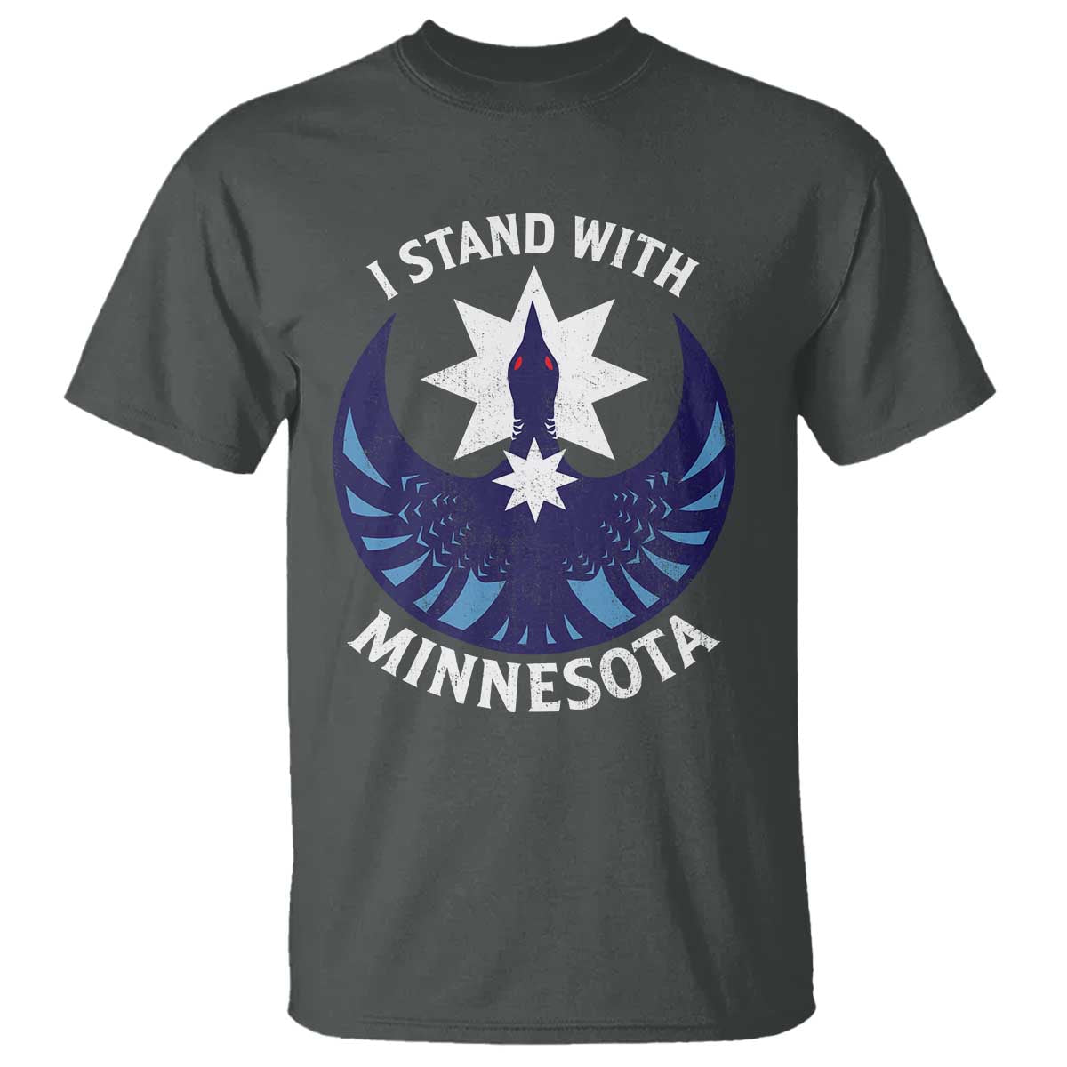 I Stand With Minnesota T Shirt - Rebel Common Loon Minnesota Protest Solidarity Tee TS11 Dark Heather Print Your Wear