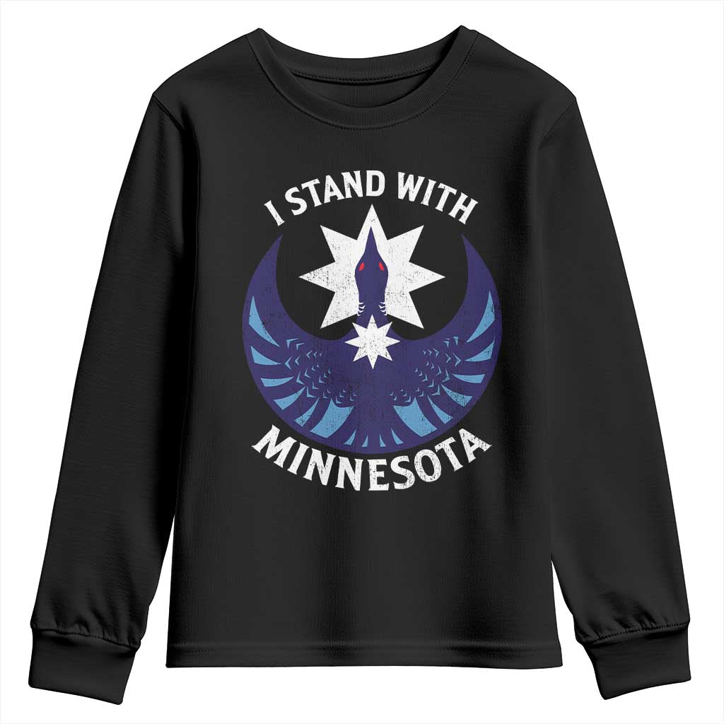 I Stand With Minnesota Youth Sweatshirt Rebel Common Loon Minnesota Protest TS11 Black Print Your Wear
