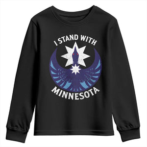I Stand With Minnesota Youth Sweatshirt Rebel Common Loon Minnesota Protest TS11 Black Print Your Wear