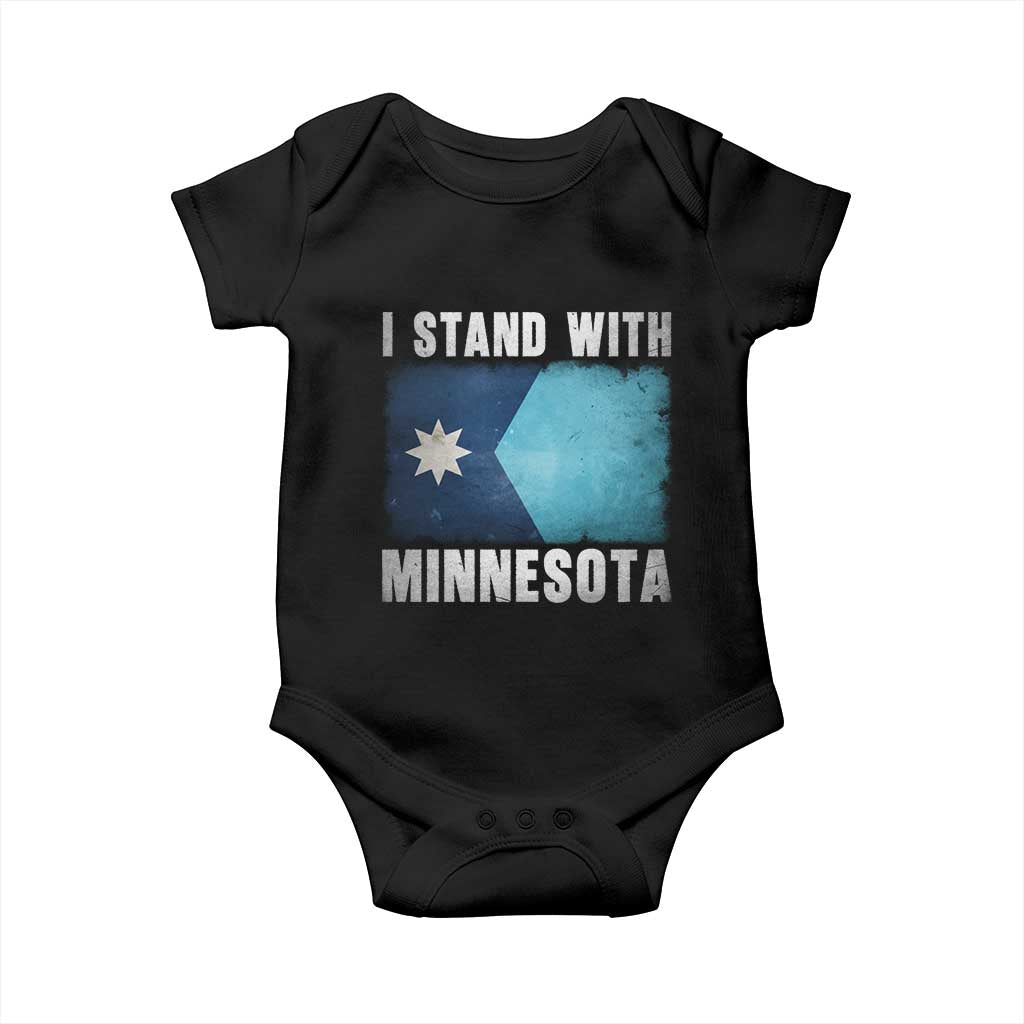 I Stand With Minnesota Baby Onesie MN State Support Political Protest TS11 Black Print Your Wear