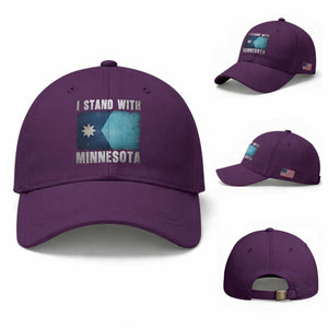 I Stand With Minnesota Baseball Cap MN State Support Political Protest TS11 Baseball Cap Universal Fit Purple Print Your Wear
