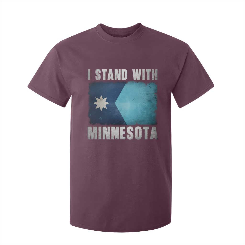 I Stand With Minnesota T Shirt For Kid MN State Support Political Protest TS11 Maroon Print Your Wear