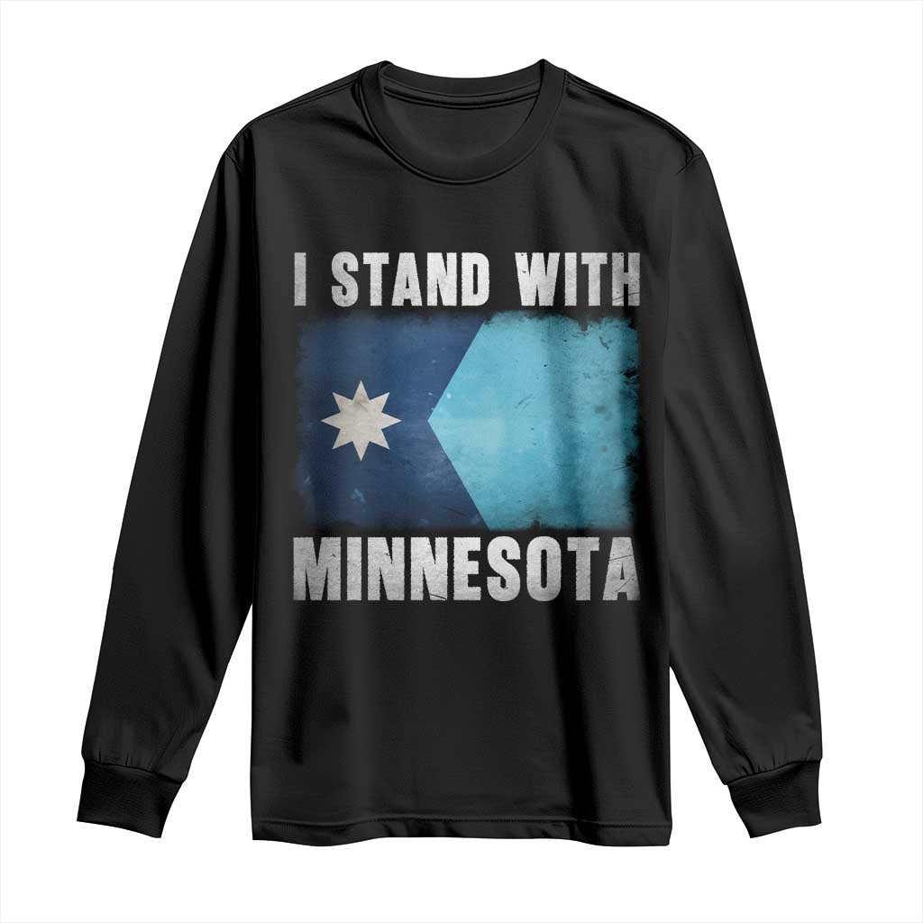 I Stand With Minnesota Long Sleeve Shirt MN State Support Political Protest TS11 Black Print Your Wear