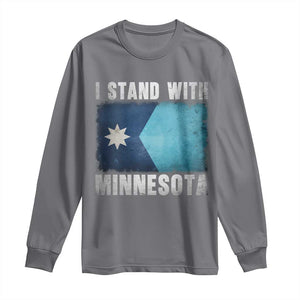 I Stand With Minnesota Long Sleeve Shirt MN State Support Political Protest TS11 Charcoal Print Your Wear