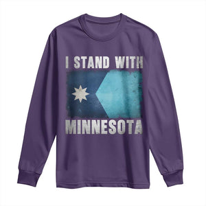 I Stand With Minnesota Long Sleeve Shirt MN State Support Political Protest TS11 Purple Print Your Wear