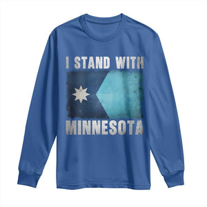 I Stand With Minnesota Long Sleeve Shirt MN State Support Political Protest TS11 Royal Blue Print Your Wear