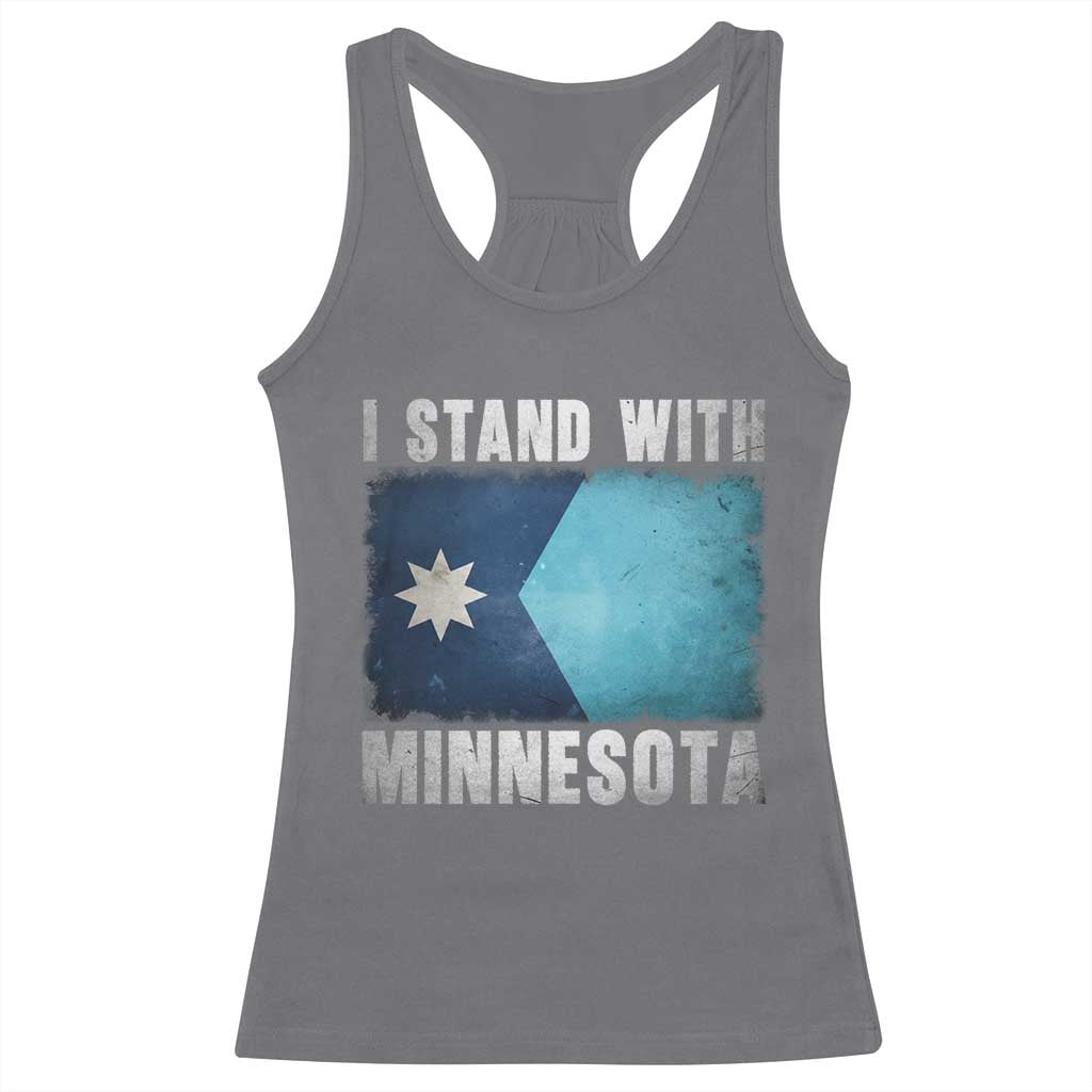 I Stand With Minnesota Racerback Tank Top MN State Support Political Protest TS11 Charcoal Print Your Wear