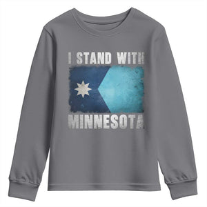 I Stand With Minnesota Youth Sweatshirt MN State Support Political Protest TS11 Charcoal Print Your Wear