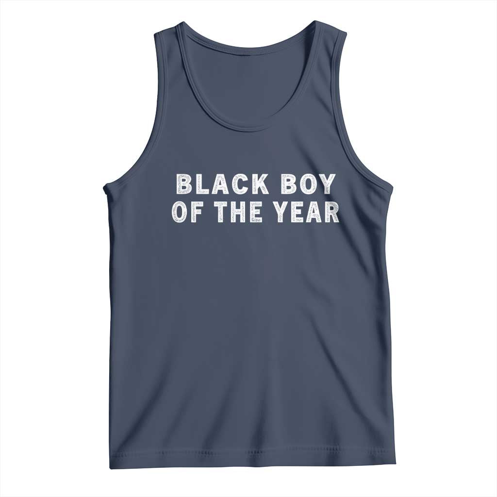 Black Boy Of The Year Tank Top Funny Gag Joke TS11 Navy Print Your Wear