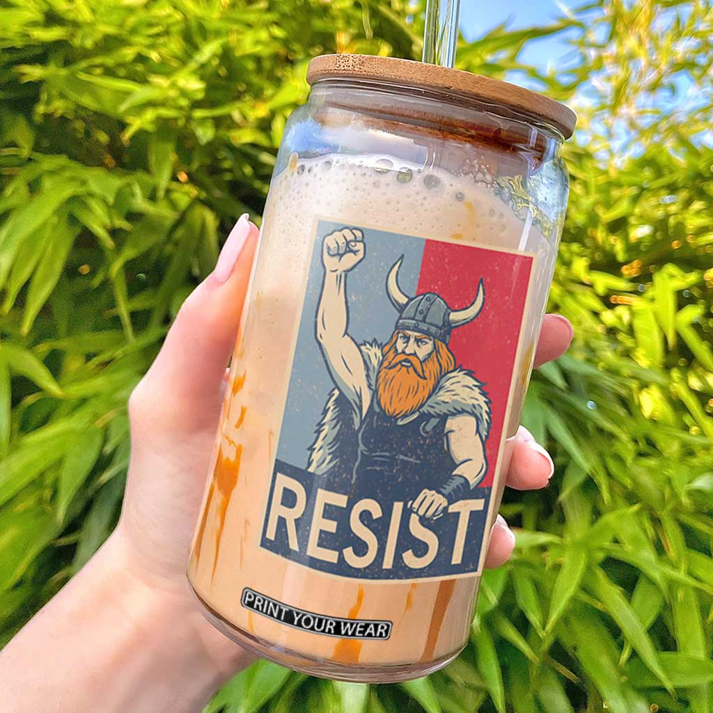 Funny Minneapolis Viking Resist Abolish Ice Protest Glass Can TS11 Black Print Your Wear