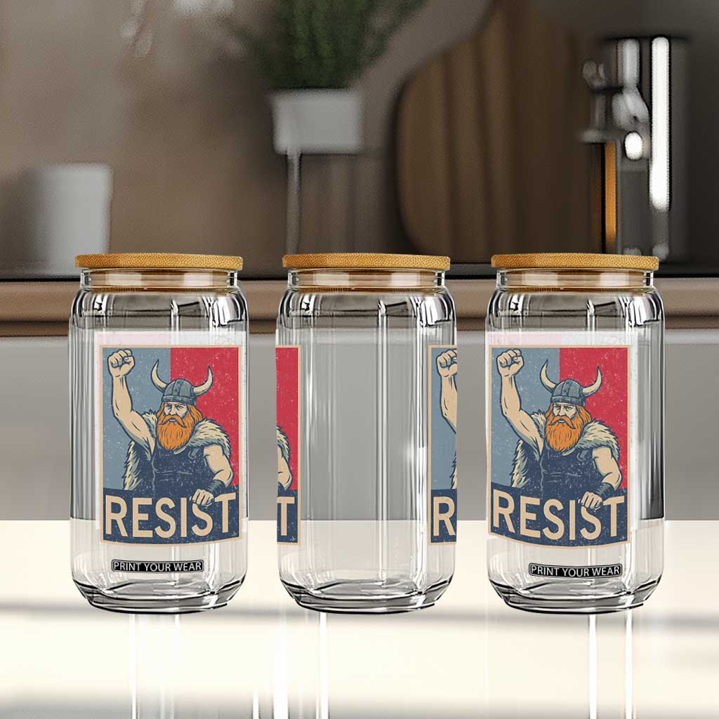 Funny Minneapolis Viking Resist Abolish Ice Protest Glass Can TS11 Print Your Wear
