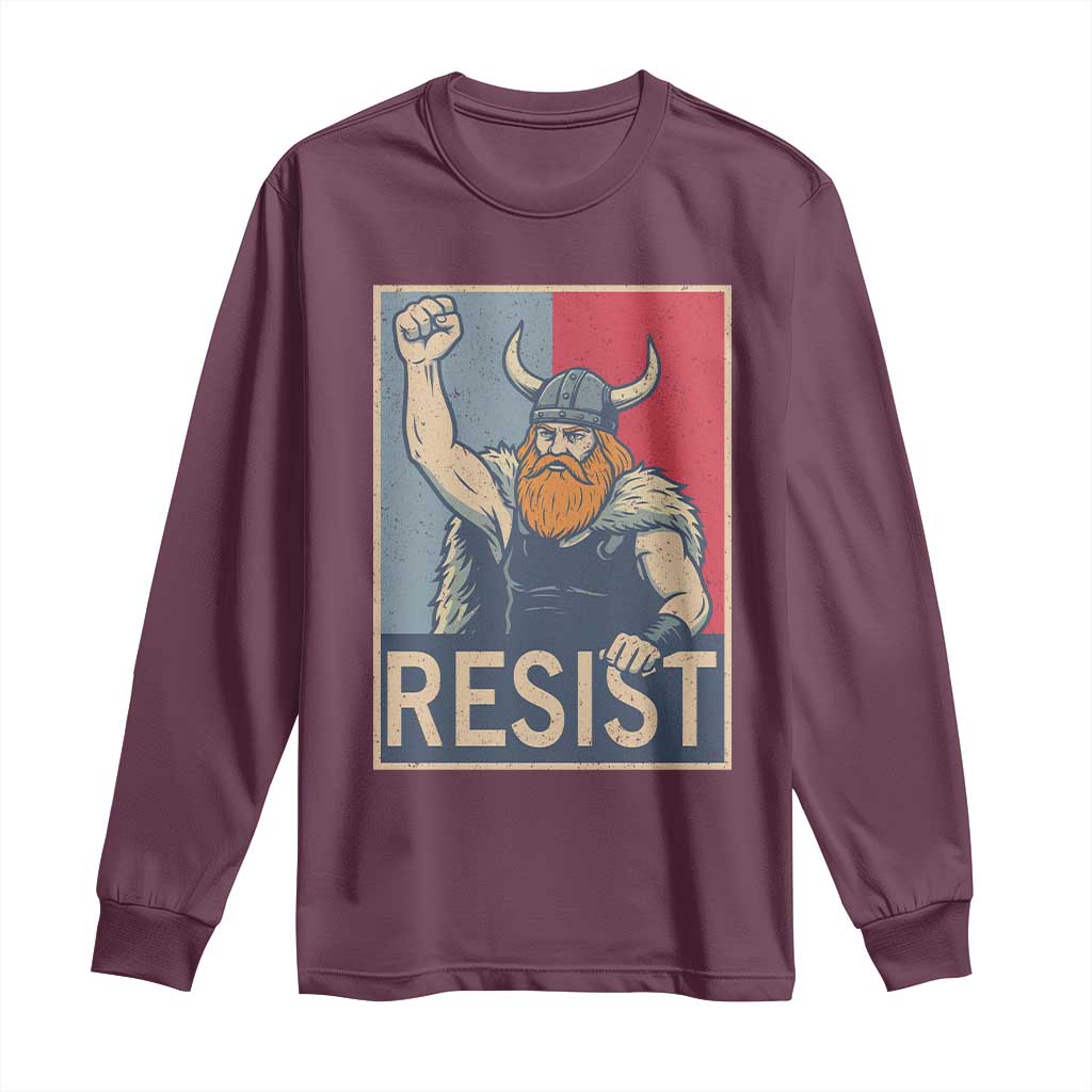 Funny Minneapolis Viking Resist Abolish Ice Protest Long Sleeve Shirt TS11 Maroon Print Your Wear