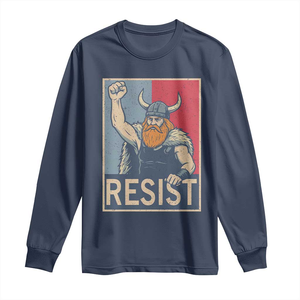 Funny Minneapolis Viking Resist Abolish Ice Protest Long Sleeve Shirt TS11 Navy Print Your Wear