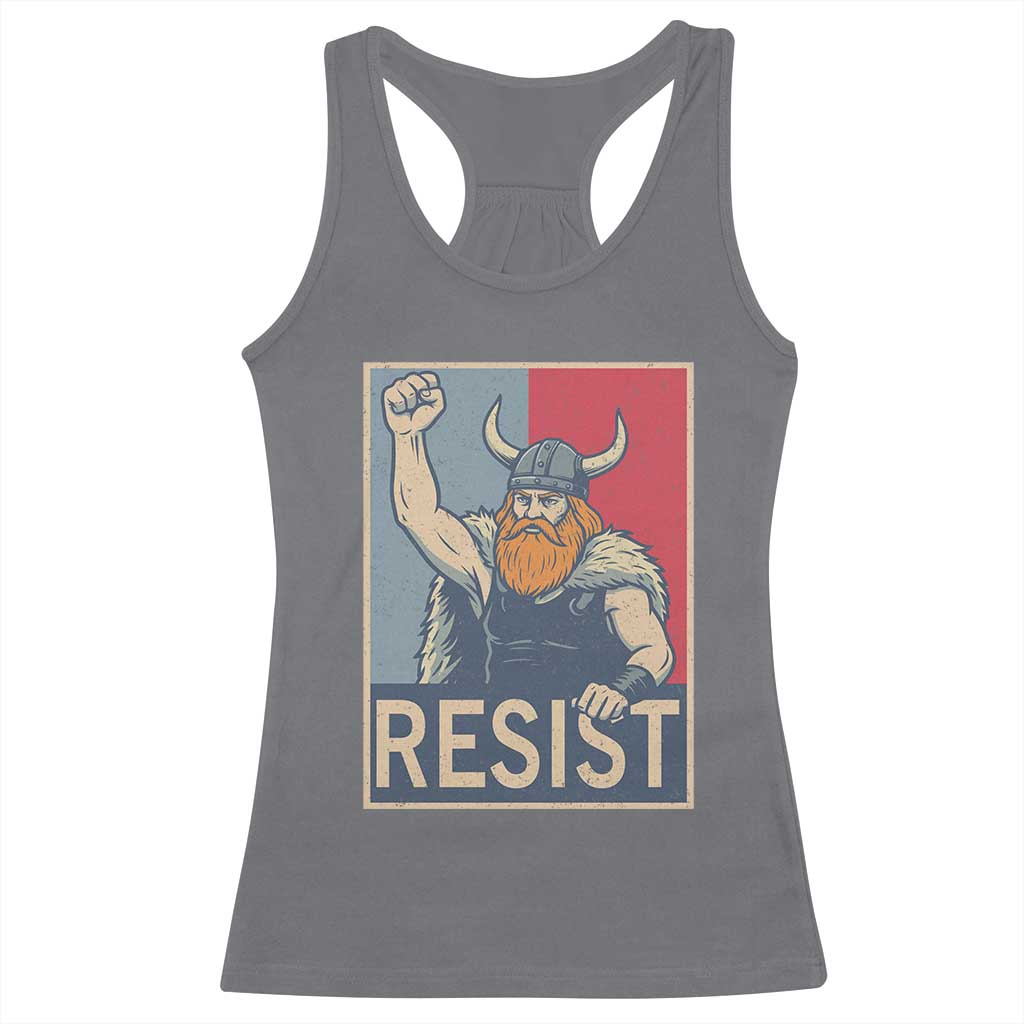 Funny Minneapolis Viking Resist Abolish Ice Protest Racerback Tank Top TS11 Charcoal Print Your Wear