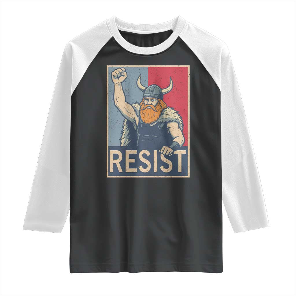 Funny Minneapolis Viking Resist Abolish Ice Protest Raglan Shirt TS11 Black White Print Your Wear