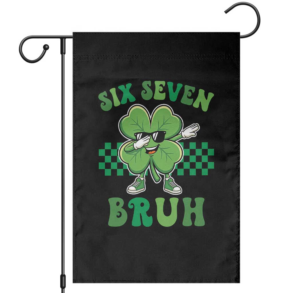 Funny 67 St Patricks Day Garden Flag Six Seven Bruh Dabbing Shamrock TS11 Black Print Your Wear