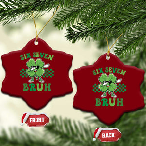 Funny 67 St Patricks Day Ceramic Ornament Six Seven Bruh Dabbing Shamrock TS11 Print Your Wear