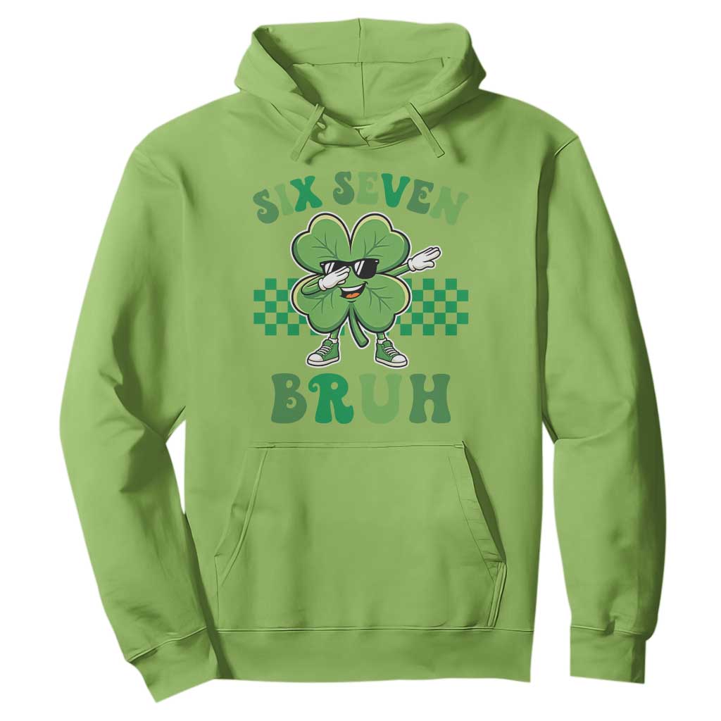 Funny 67 St Patricks Day Hoodie Six Seven Bruh Dabbing Shamrock TS11 Lime Print Your Wear
