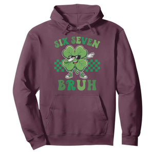 Funny 67 St Patricks Day Hoodie Six Seven Bruh Dabbing Shamrock TS11 Maroon Print Your Wear