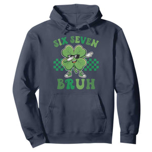 Funny 67 St Patricks Day Hoodie Six Seven Bruh Dabbing Shamrock TS11 Navy Print Your Wear
