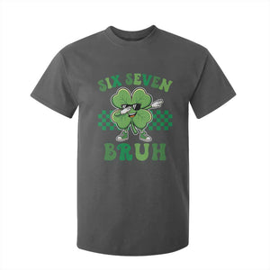 Funny 67 St Patricks Day T Shirt For Kid Six Seven Bruh Dabbing Shamrock TS11 Dark Heather Print Your Wear