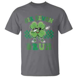 Funny 67 St Patricks Day T Shirt Six Seven Bruh Dabbing Shamrock TS11 Charcoal Print Your Wear