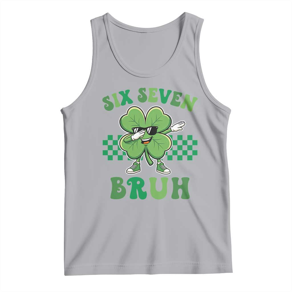 Funny 67 St Patricks Day Tank Top Six Seven Bruh Dabbing Shamrock TS11 Athletic Heather Print Your Wear