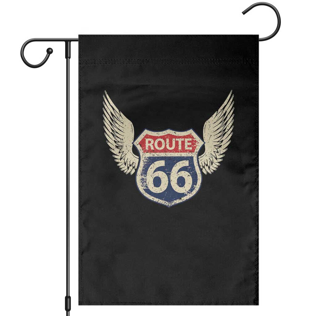 Vintage Route Highway 66 Highway Road Trip Sign Garden Flag TS11 Black Print Your Wear
