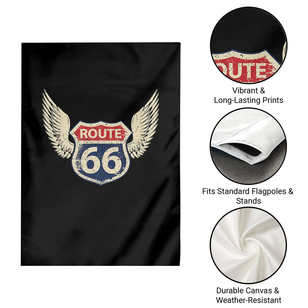 Vintage Route Highway 66 Highway Road Trip Sign Garden Flag TS11 Print Your Wear