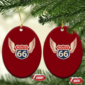 Vintage Route Highway 66 Highway Road Trip Sign Ceramic Ornament TS11 Print Your Wear