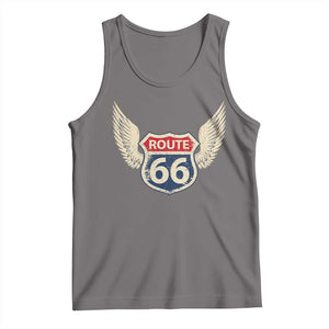 Vintage Route Highway 66 Highway Road Trip Sign Tank Top TS11 Deep Heather Print Your Wear