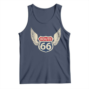 Vintage Route Highway 66 Highway Road Trip Sign Tank Top TS11 Navy Print Your Wear