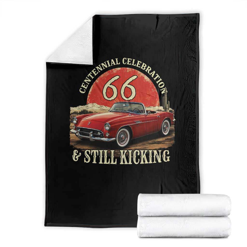 Route Highway 66 100 Years Anniversary Throw Blanket Centennial Celebration And Still Kicking Mother Road TS11 Black Print Your Wear