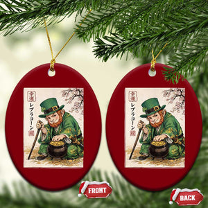 Vintage Japanese Leprechaun St Patricks Day Shamrock Ukiyo e Art Ceramic Ornament TS11 Print Your Wear