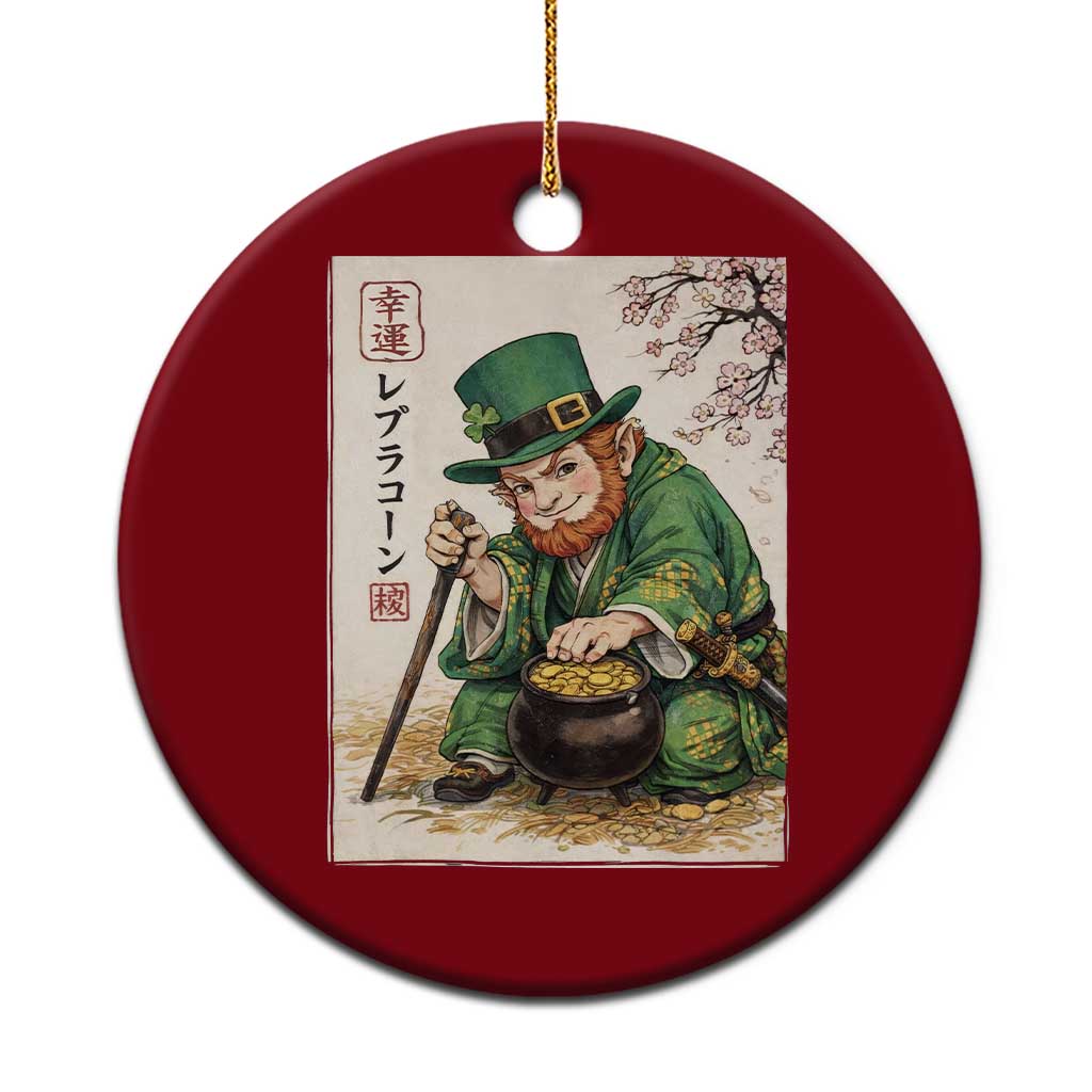 Vintage Japanese Leprechaun St Patricks Day Shamrock Ukiyo e Art Ceramic Ornament TS11 1pc Red Print Your Wear
